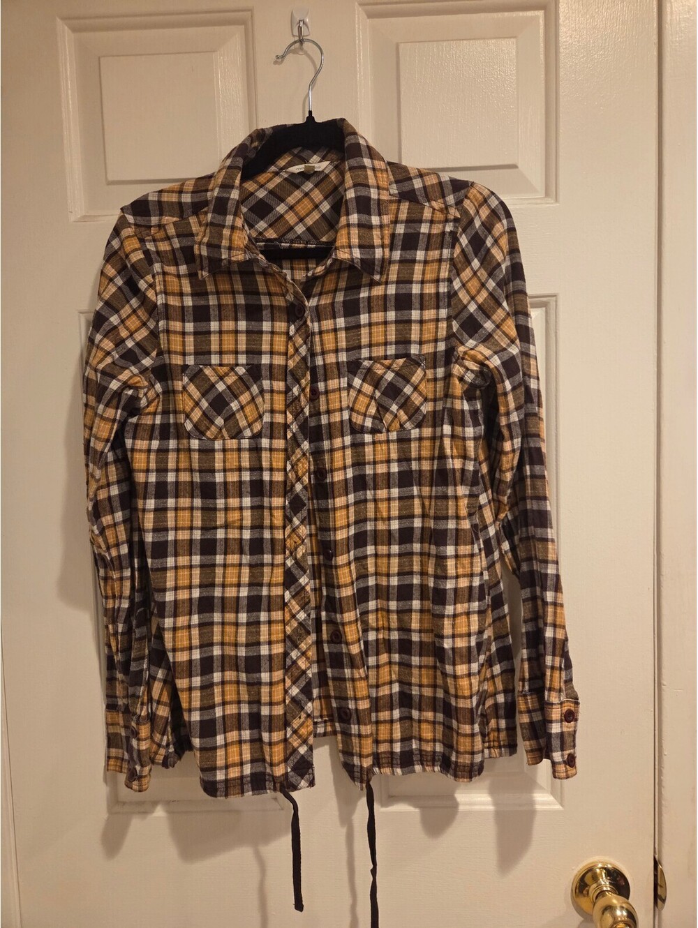 Maurices Gorpcore Plaid Flannel Button Down 100% Cotton Size L